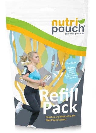 10 x  250 ml Pack of Nutripouch Refill Pouches for Homemade Smoothies, Protein Shakes